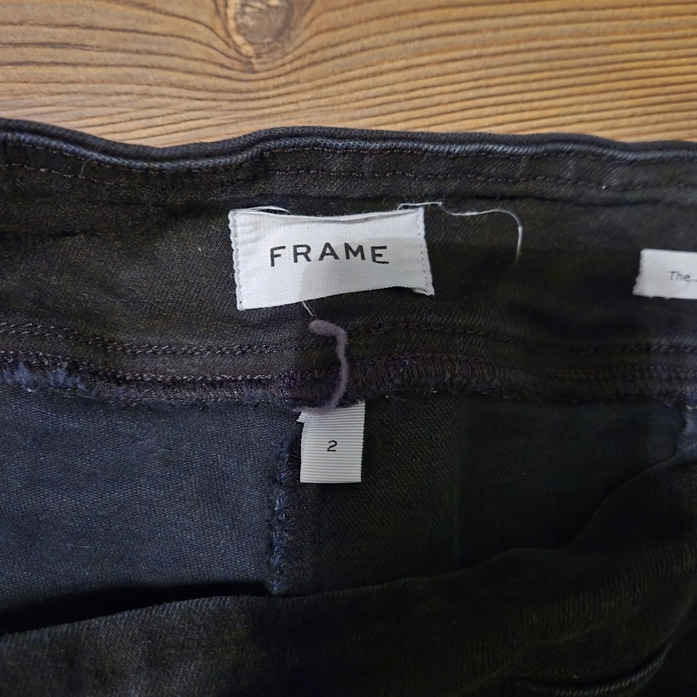 Frame Denim Black High-Rise Flare Jeans - Picture 3 of 8